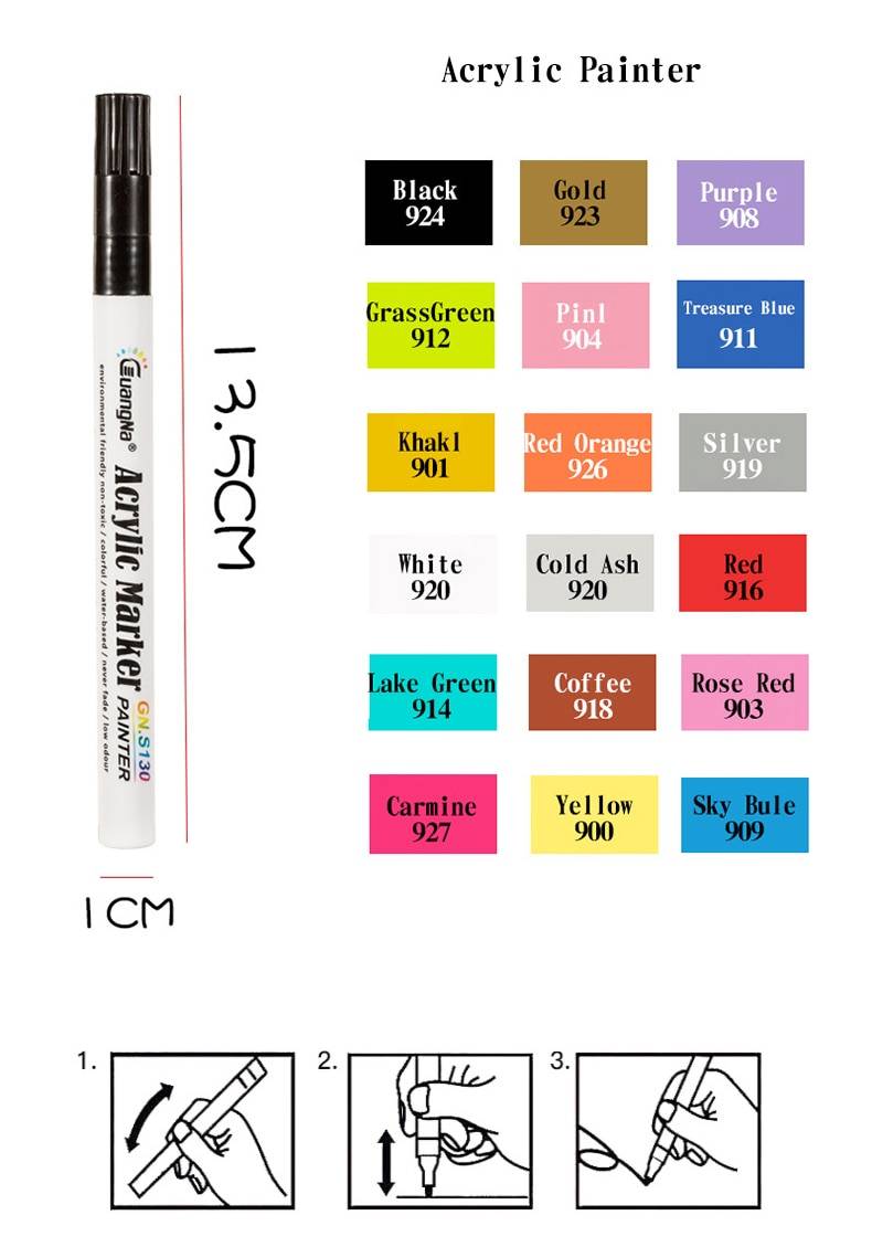 0.5MM Acrylic Drawing Graffiti Marker Pen 18 Colors Signing Pen  Ceramic Black Card Pen Color Drawing Pen School Office Supplies