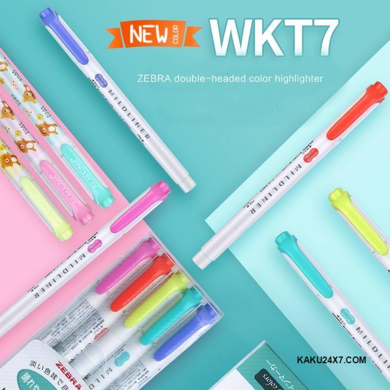 JIANWU 1pcs Japanese stationery  zebra Mild liner double headed fluorescent pen  hook pen highlighter pen color Mark pen cute